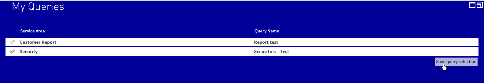 My Queries - Maximized View